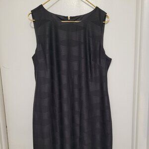 Jessica H Dress Plus Size 16 Sleeveless Black Linen Zip Polyester